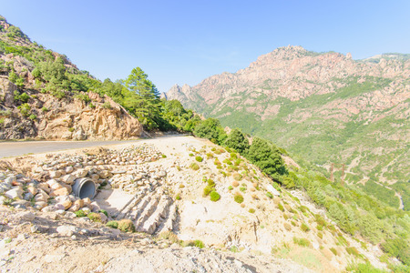 View of the Gorges de Spelunca in Corsica Franceの写真素材