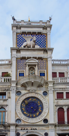 The Clock Tower in Piazza San Marco, in Venice, Veneto, Italyのeditorial素材