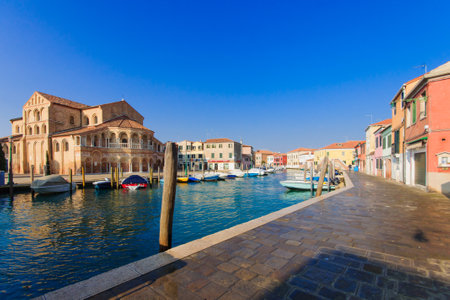 The Church of Santa Maria e San Donato in Murano, Venice, Veneto, Italyのeditorial素材