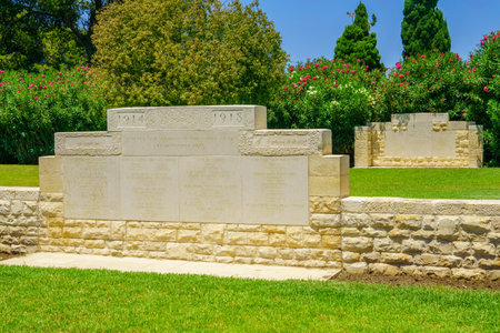 HAIFA, ISRAEL - JULY 21, 2015: A monument for the British Empire soldiers from India who died in World War I, in downtown Haifa, Israelのeditorial素材