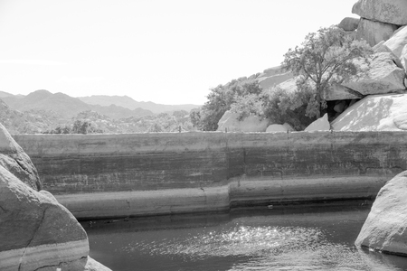 A dam in Joshua Tree National Park, California, USAの写真素材