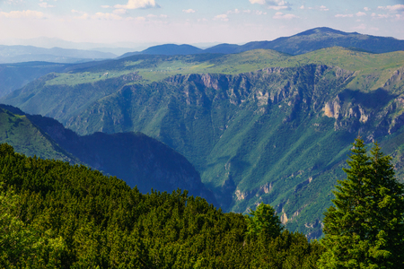Landscape view and the Tara River Canyon, in Durmitor National Park, Northern Montenegroの写真素材