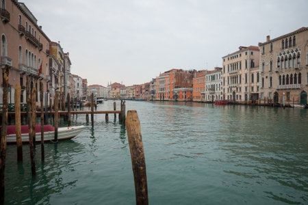 VENICE, ITALY - FEB 03, 2015: The Grand Canal, in Venice, Veneto, Italyのeditorial素材
