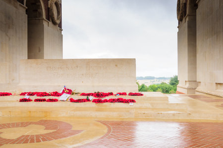 THIEPVAL, FRANCE - SEPTEMBER 14, 2012: The Franco-British Memorial in Thiepval. This is a memorial...
