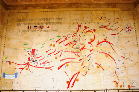 COLLEVILLE-SUR-MER, FRANCE - SEPTEMBER 21, 2012: The American World War II Cemetery in Colleville-sur-Mer, Normandy, France. It is located near the D-day Omaha Beachのeditorial素材