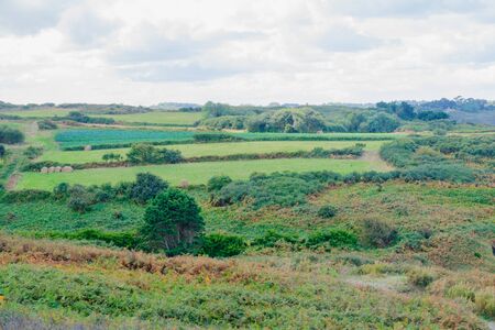 Landscape and countryside in Ille-et-Vilaine area, Brittany, Franceの写真素材