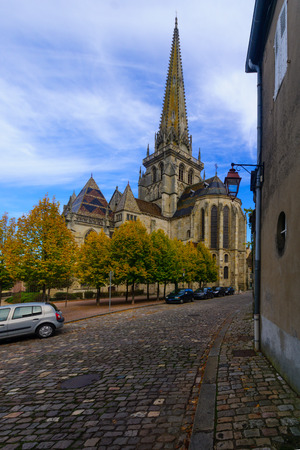 The Saint-Lazare Cathedral, in Autun, Burgundy, Franceの写真素材