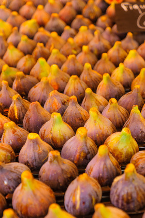 Figs on sale in a French market in Dijon, Burgundy, Franceの写真素材