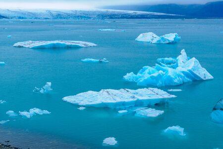 View of the Jokulsarlon glacier lagoon, in southeastern Iceland