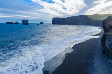 Landscape in Dyrholaey, a headland near the village Vik, in south Iceland