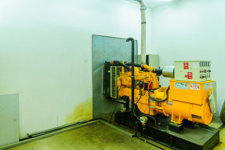 TEL-AVIV, ISRAEL - MAY 18, 2017: A backup generator, part of a pumping station that provide proper...