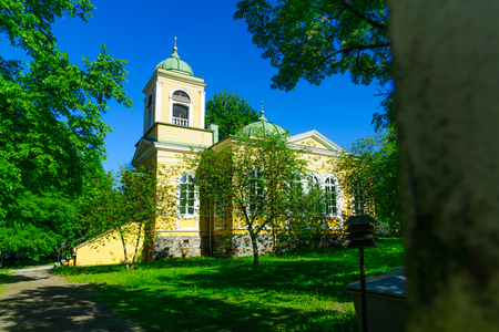 View of the orthodox church in Savonlinna, Finlandの写真素材