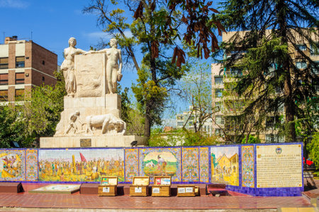 MENDOZA, ARGENTINA - OCTOBER 01, 2009: View of Plaza Espana (Spain Square), in Mendoza, Argentinaのeditorial素材
