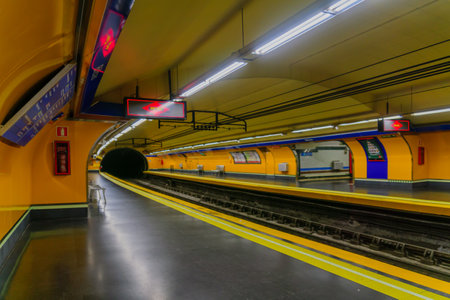 MADRID, SPAIN - JANUARY 1, 2018: The Bilbao metro station, in Madrid, Spainのeditorial素材