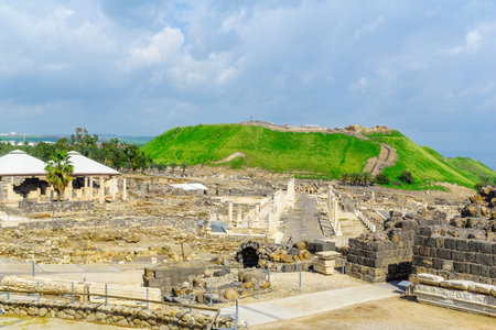 BET-SHEAN, ISRAEL - FEBRUARY 18, 2018: View of the ancient Roman city of Bet Shean, now a national...