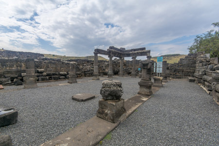 Remains of the Synagogue, in Korazim National Park, Northern Israelのeditorial素材