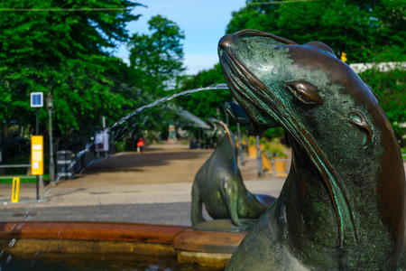 The Havis Amanda statue and fountain, in Helsinki, Finlandの写真素材