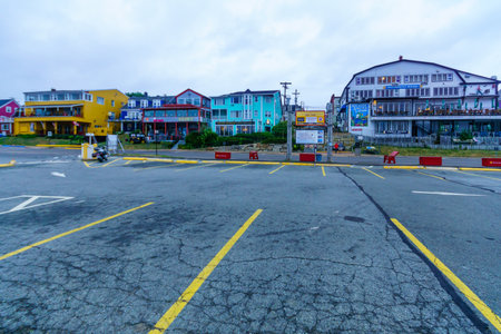 Lunenburg, Canada - September 22, 2018: View of the historic port and waterfront buildings, in Lunenburg, Nova Scotia, Canadaのeditorial素材