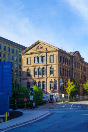 Halifax, Canada - September 23, 2018: The Art Gallery of Nova Scotia building, with locals and visitors, in Halifax, Nova Scotia, Canadaのeditorial素材