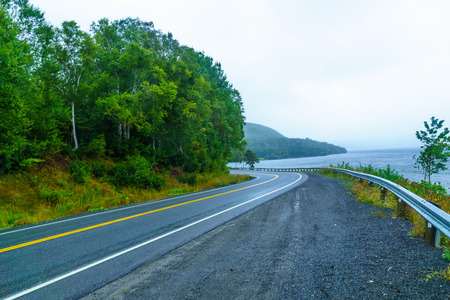 Landscape (near Goose Cove) along the Cabot Trail, in Cape Breton island, Nova Scotia, Canadaの写真素材