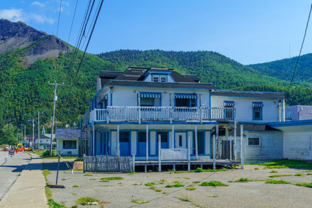 Mont-Saint-Pierre, Canada - September 13, 2018: View of the village and landscape in Mont-Saint-Pierre, Gaspe Peninsula, Quebec, Canadaのeditorial素材