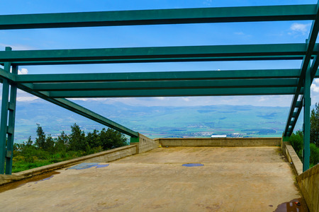 The Hussein Viewpoint and Hula Valley landscape, in Northern Israelの写真素材
