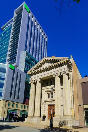 View of old buildings in downtown Halifax, Nova Scotia, Canadaの写真素材