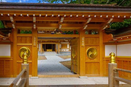 Koyasan, Japan - October 7, 2019: View of the Shojoshinin Temple, in Mount Koya (Koyasan), Japanのeditorial素材