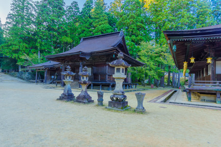 Koyasan, Japan - October 7, 2019: View of the Danjo Garan Sacred Temple Complex, in Mount Koya (Koyasan), Japanのeditorial素材