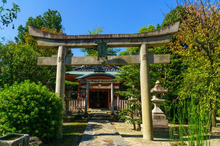 Kyoto, Japan - October 10, 2019: View of a Shinto Shrine near the Sanjusangen-do Temple, in Kyoto, Japanのeditorial素材