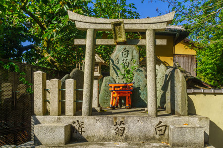Kyoto, Japan - October 10, 2019: View of a graveyard, on the Inari mountain, in Kyoto, Japanのeditorial素材