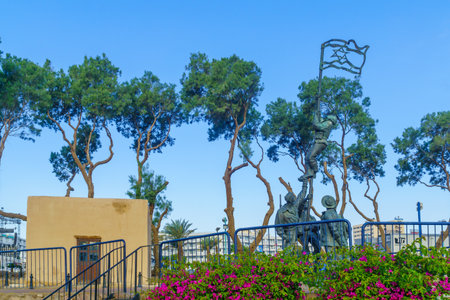 Eilat, Israel - January 19, 2020: View of the Um Rush Rush monument, in Eilat, southernmost city in Israelのeditorial素材