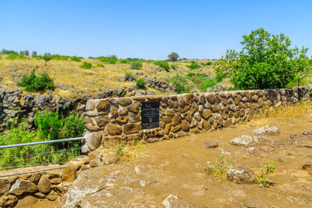 Qatsrin, Israel - May 12, 2020: Lookout point over the Zavitan Stream, in Yehudiya Forest Nature Reserve, the Golan Heights, Northern Israelのeditorial素材
