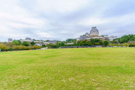 View of the Himeji Castle, dated 1333, in the city of Himeji, Hyogo Prefecture, Japanのeditorial素材