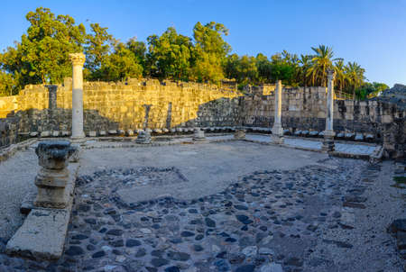 View of the remains of the Public latrine, in the ancient Roman-Byzantine city of Bet Shean (Nysa-Scythopolis), now a National Park. Northern Israelの写真素材