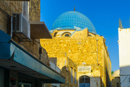 Acre, Israel - September 14, 2020: View of the Zawayat El-Shadlia, Muslim religious site, in the old city of Acre (Akko), Israelのeditorial素材