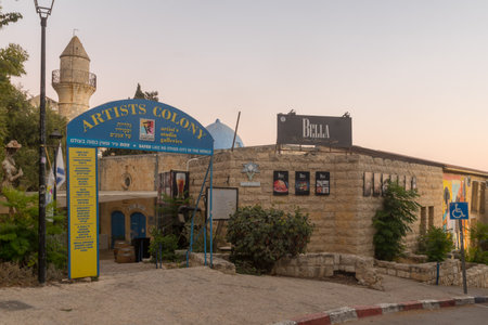 Safed, Israel - September 28, 2021: Sunset view of the Artists quarter, in the old city of Safed (Tzfat), Israelのeditorial素材