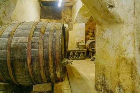 Jerusalem, Israel - November 20, 2021: View of the old winery, in the Monastery of Saint Saviour (San Salvador), in the Old City of Jerusalem, Israelのeditorial素材