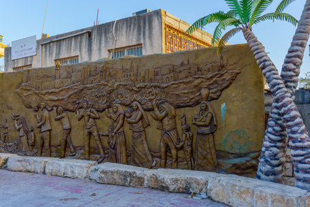 Tayibe, Israel - April 09, 2022: View of a Palestinian problem monument, in the ancient center of Tayibe, a Muslim Arab town in central Israelのeditorial素材