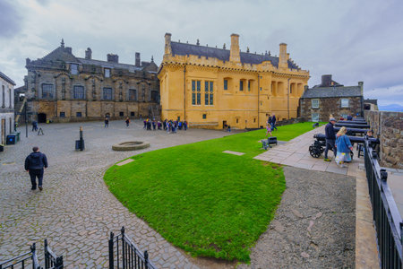 Stirling, UK - September 25, 2022: View of the historic Stirling Castle, with visitors, in Scotland, UKのeditorial素材