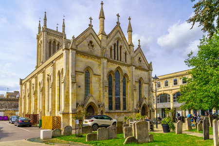 Stamford, UK - September 22, 2022: View of the St Michael church, in Stamford, Lincolnshire, England, UKのeditorial素材