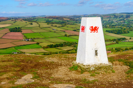 Brecon, UK - October 14, 2022: View of the Twyn y Gaer mark, and countryside, in Brecon Beacons National Park, the South of Wales, UKのeditorial素材