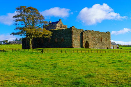 View of the Skipness Castle, Kintyre peninsula, in Scotland, UKのeditorial素材