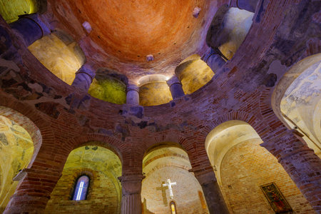 Mantua, Italy - February 27, 2023: View of the interior of the Rotonda di San Lorenzo, in Mantua (Mantova), Lombardy, Northern Italyのeditorial素材