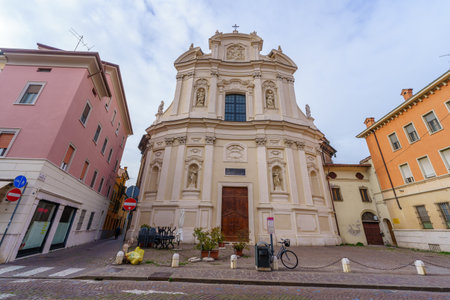 Mantua, Italy - February 27, 2023: View of the Church of St. Maurice (Chiesa di San Maurizio), in Mantua (Mantova), Lombardy, Northern Italyのeditorial素材