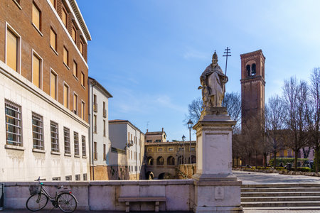 Mantua, Italy - February 28, 2023: View of the Campanile di San Domenico, in Mantua (Mantova), Lombardy, Northern Italyのeditorial素材