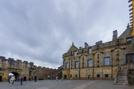Stirling, UK - September 25, 2022: View of the historic Stirling Castle, with visitors, in Scotland, UKのeditorial素材