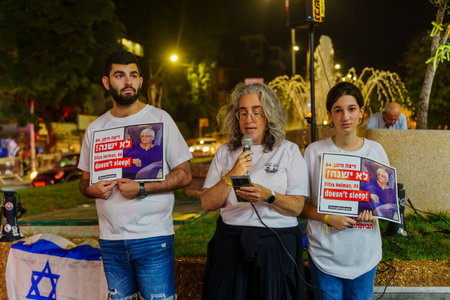 Haifa, Israel - November 11, 2023: Protest against the government, calling for taking responsibility...