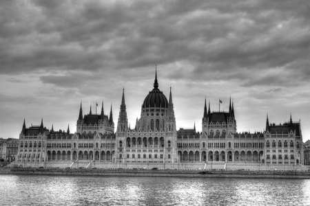 Hungarian Parliament Building in Budapest, Hungary shot in HDRの写真素材