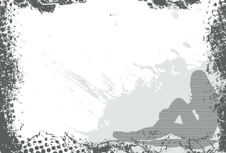 Girl dreaming of love grunge frame background illustrationのイラスト素材